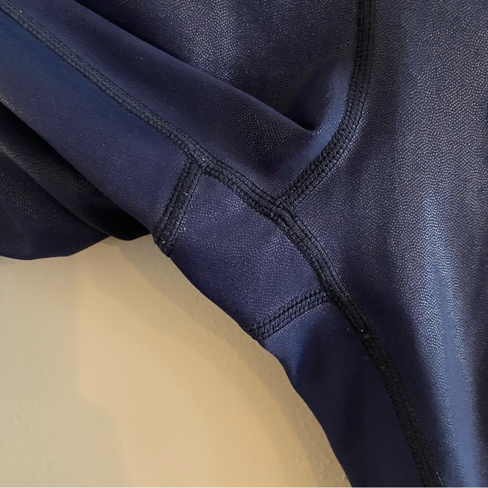 Zyia Active Navy Blue Metallic Light n Tight Hi-Rise 7/8 Leggings Size 6/8 - Picture 4 of 9